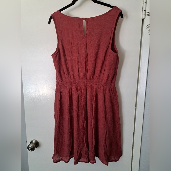 Modcloth Rust Red Ruffle Dress - Damaged - Picture 2 of 4